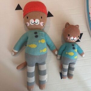 Adorable Knit Cat Plush set